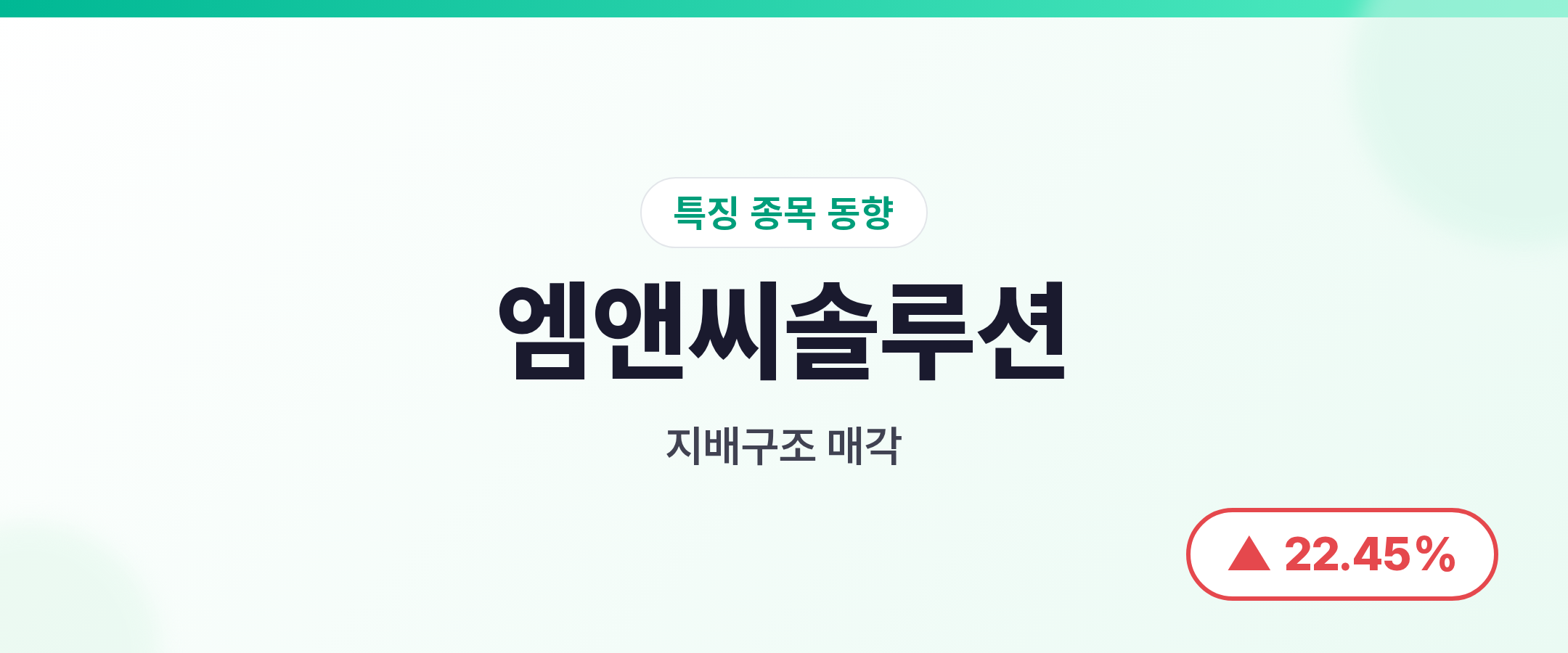 엠앤씨솔루션 지배구조 매각