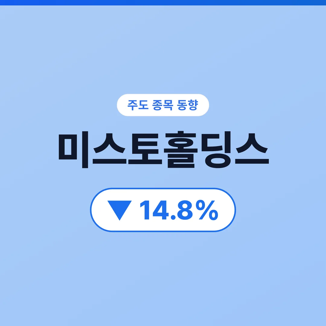 미스토홀딩스 07/10 (오후) 미스토홀딩스, 투자주의종목 지정과 주가 급등 경보의 실체