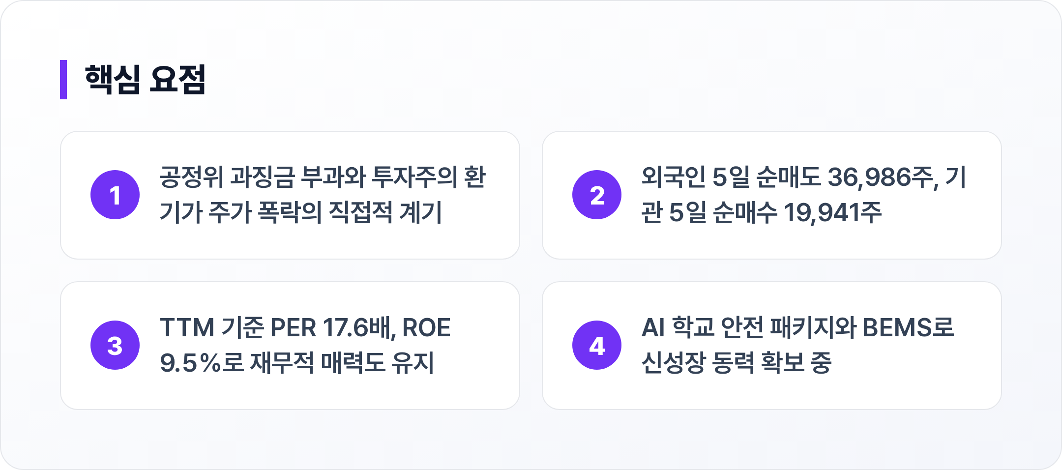 에스원 핵심 요점