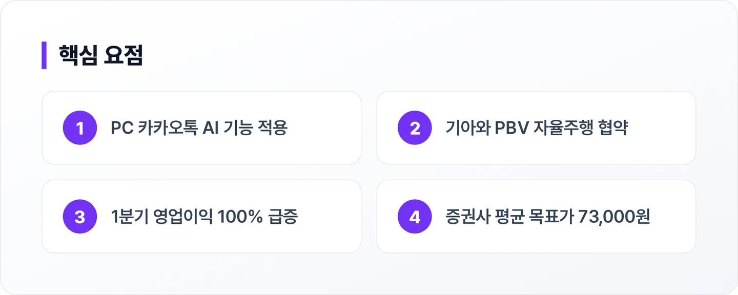 카카오 핵심 요점