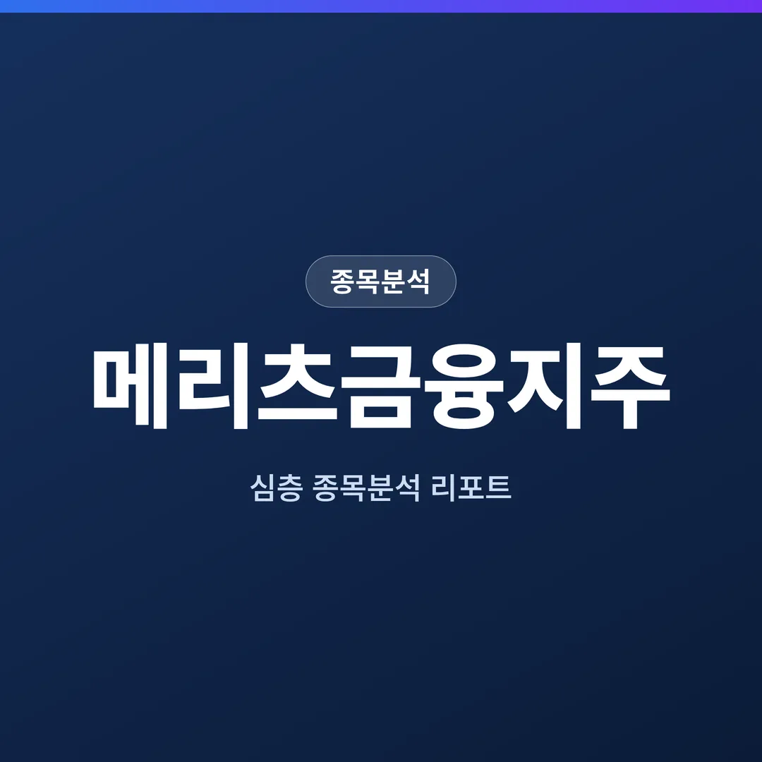 메리츠금융지주 종목분석