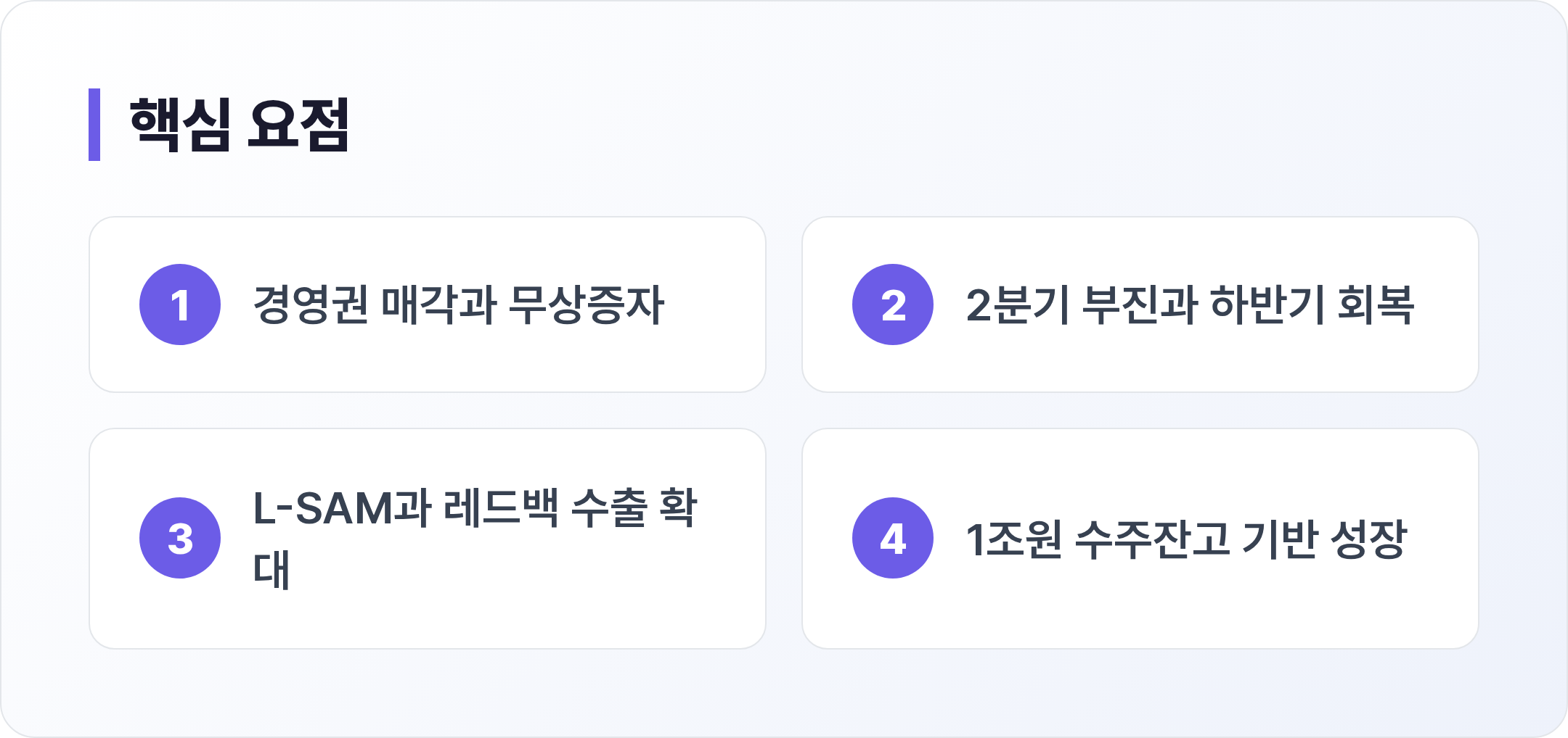 엠앤씨솔루션 핵심 요점