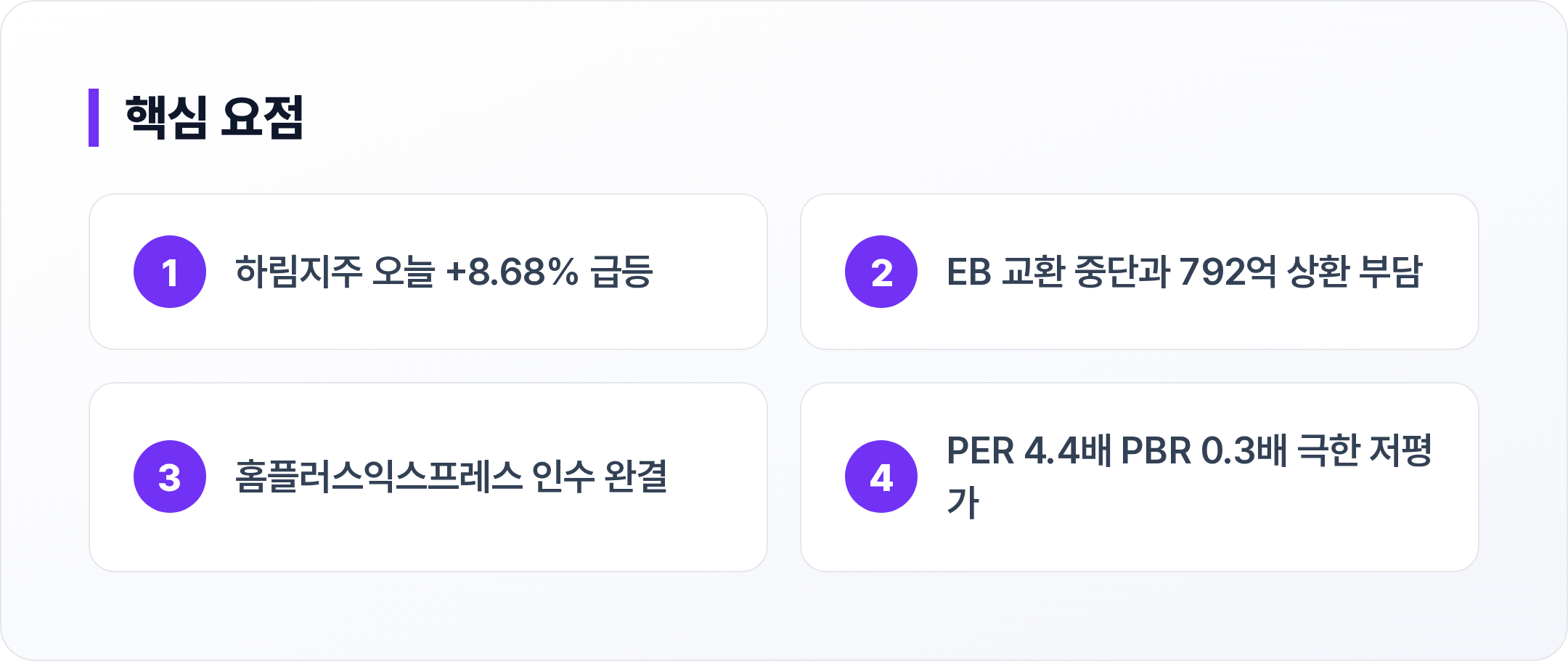하림지주 핵심 요점