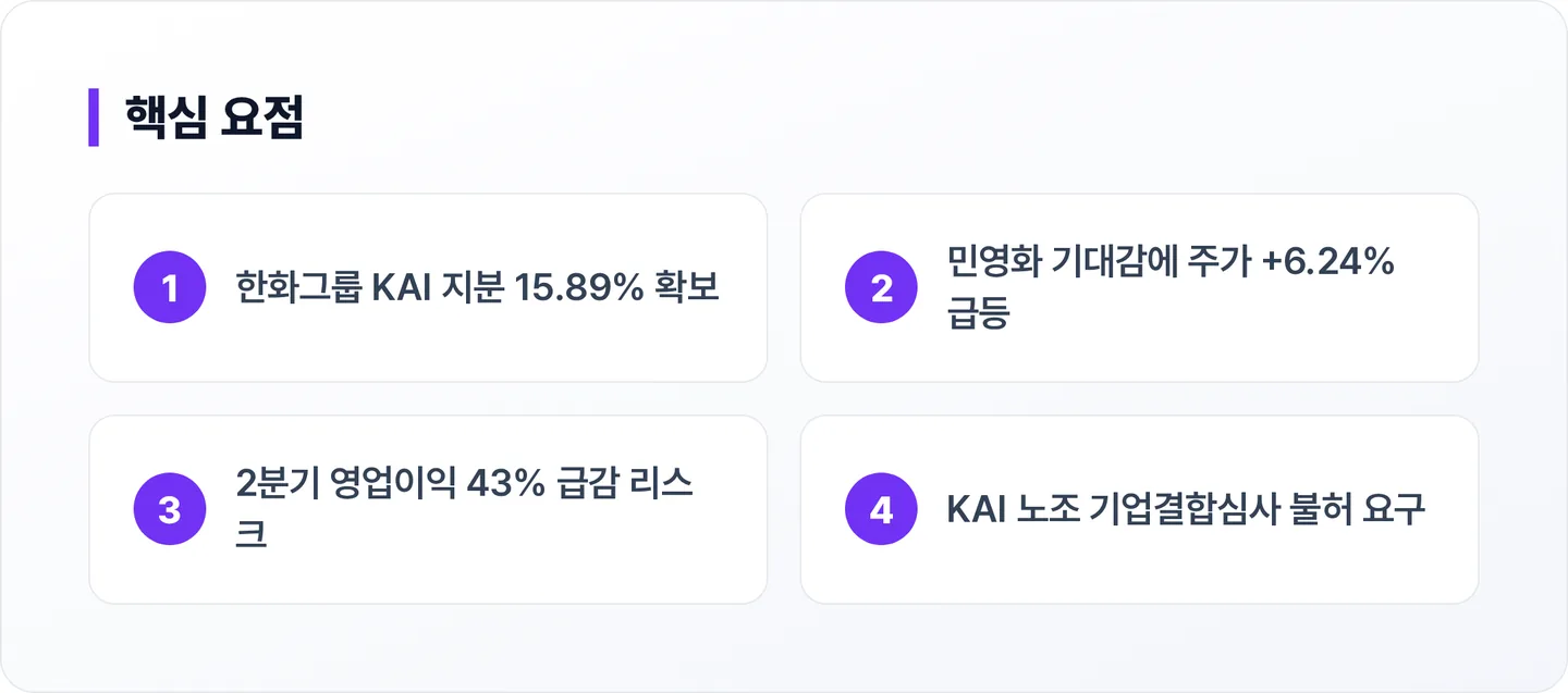 한국항공우주 핵심 요점