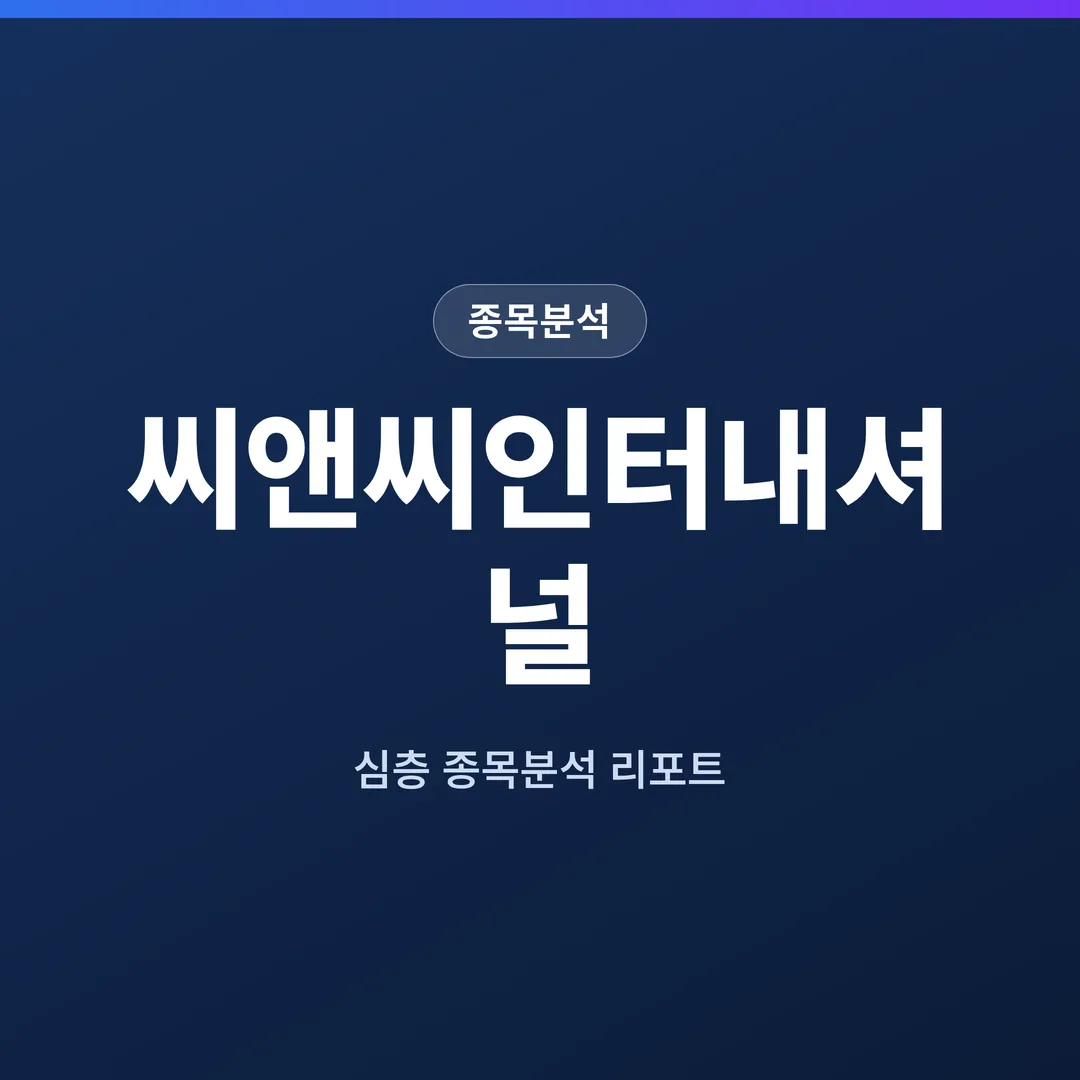 씨앤씨인터내셔널 종목분석
