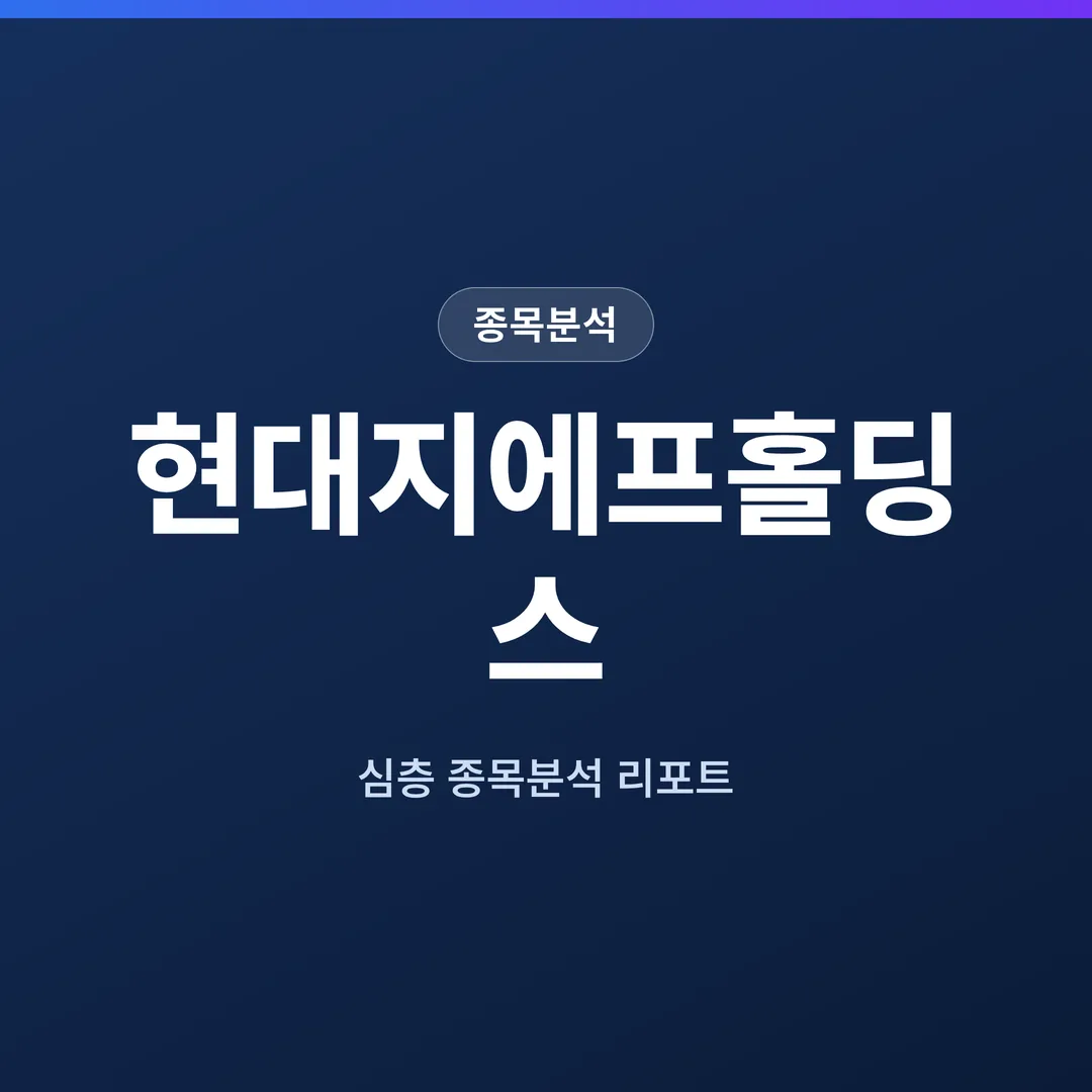 현대지에프홀딩스 종목분석