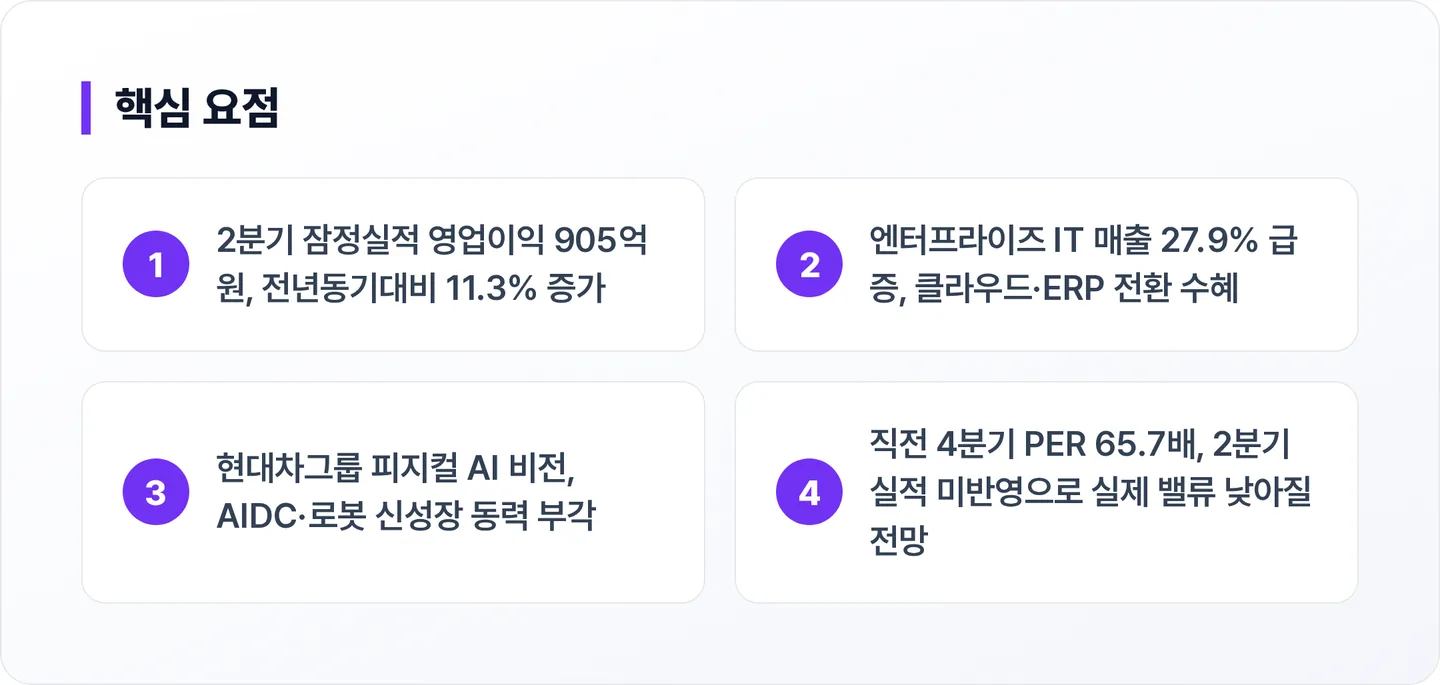현대오토에버 핵심 요점
