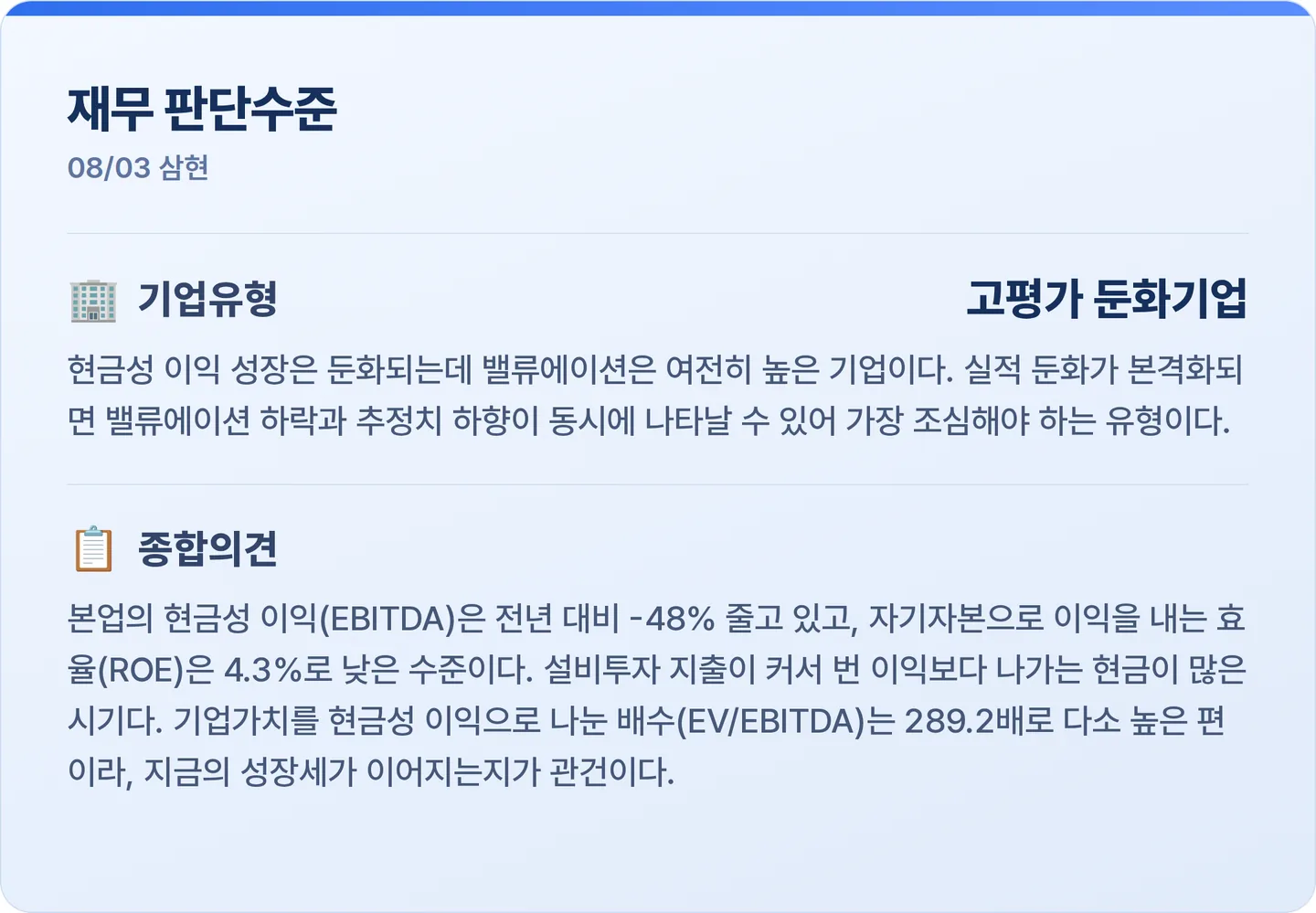 삼현 재무 판단수준 카드