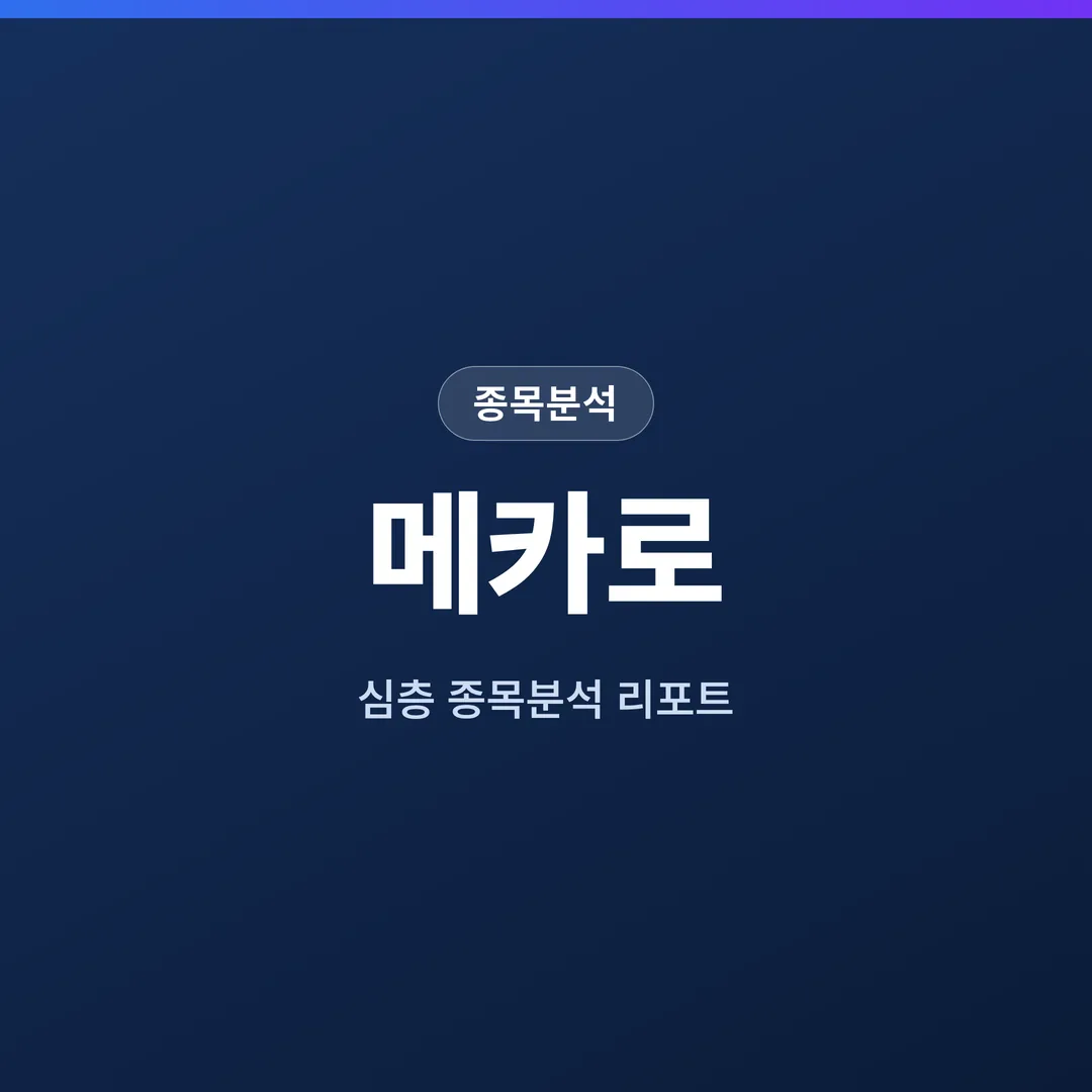 메카로 종목분석