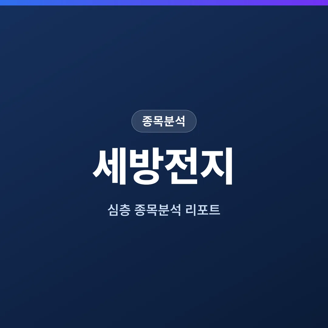 세방전지 종목분석