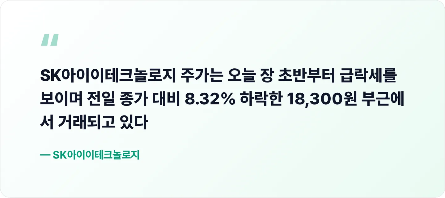 SK아이이테크놀로지 핵심 문장