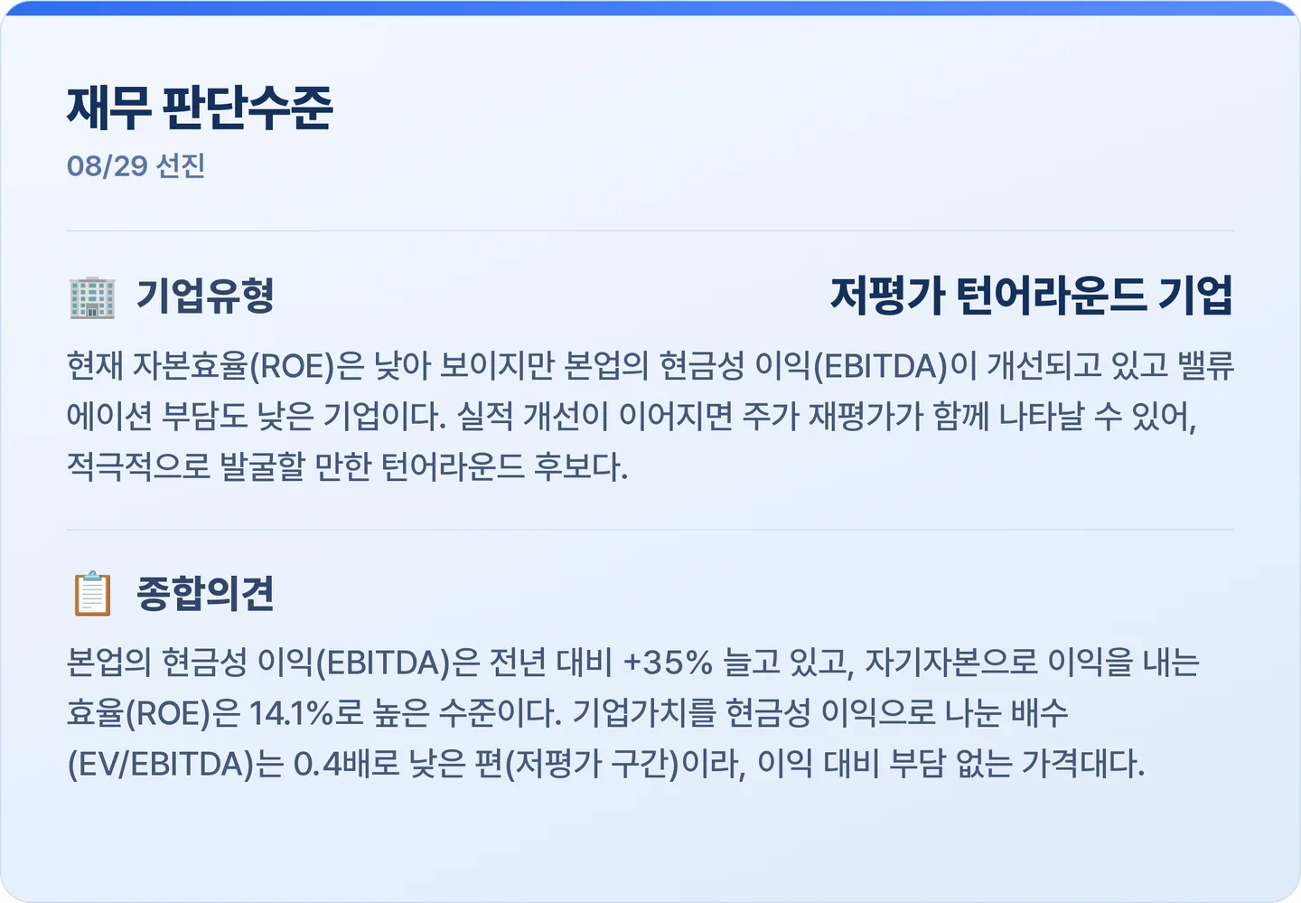 선진 재무 판단수준 카드