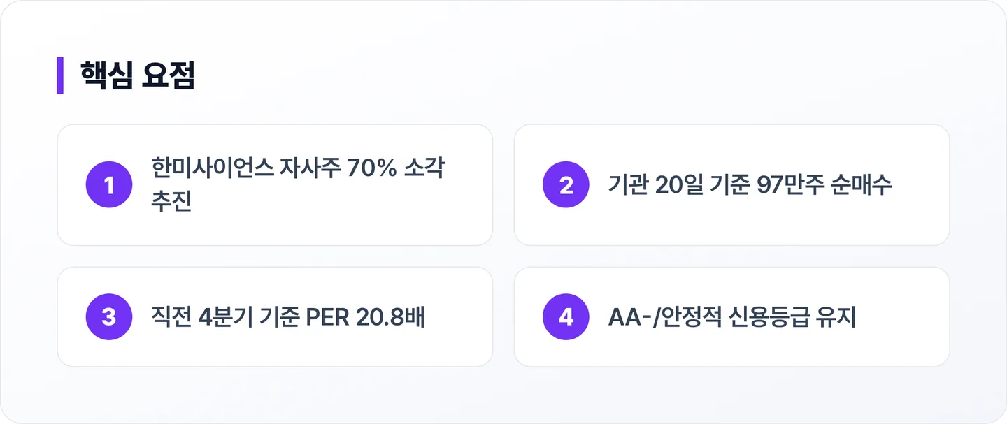 한미사이언스 핵심 요점