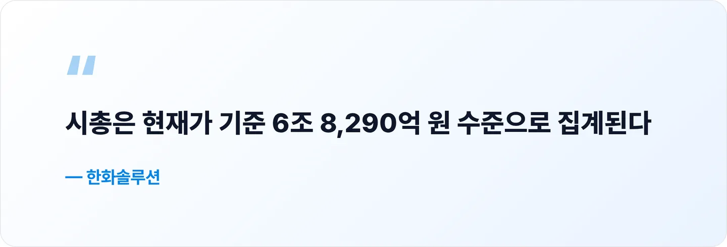 한화솔루션 핵심 문장