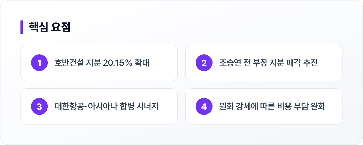 한진칼 핵심 요점